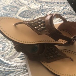 Cute brown flat sandals with strap